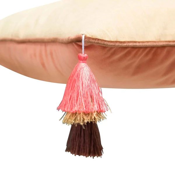 Edie at Home Velvet Reversible Tassel Decorative Pillow, Tigerlily/Marigold - Blue