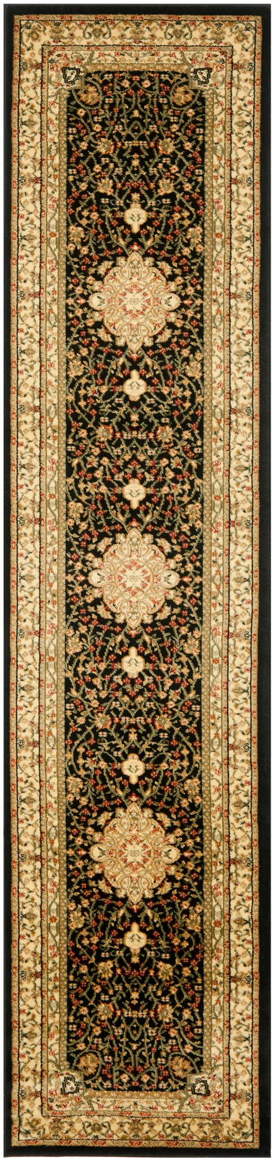 Safavieh 2&-3x22 x 8& Lyndhurst LNH213 Black, Ivory Rug