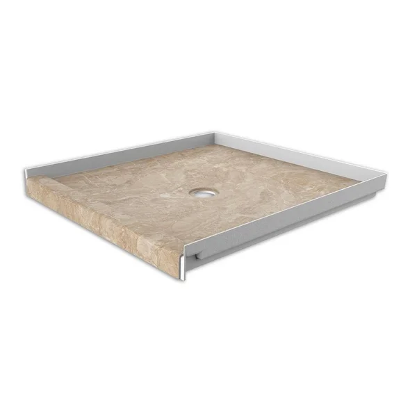 FlexStone Alaskan Ivory 36-in W x 36-in L with Center Drain Fiberglass/Plastic Composite Shower Base, FLXSBC3636AI