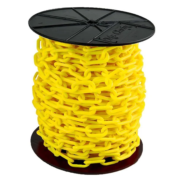 Mr. Chain Plastic Chain Barrier on A Reel, 2x22x125&L, Yellow 50102