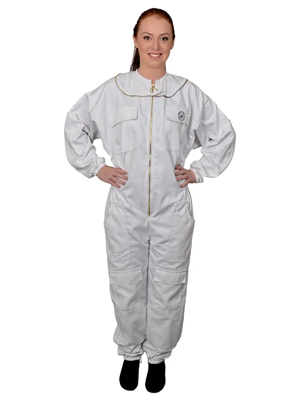 Humble Bee Polycotton Beekeeping Suit with Round Veil (Small) - Linen White