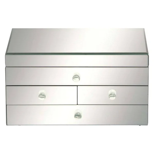 Benzara Prestigious Styled Wood Mirror Jewelry Box