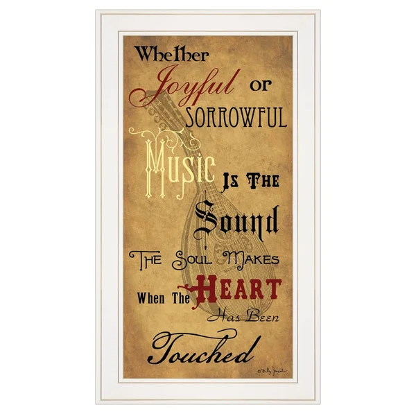 TrendyDecor4U Sound of The Soul by Billy Jacobs - Ready to Hang Framed Print, White Frame