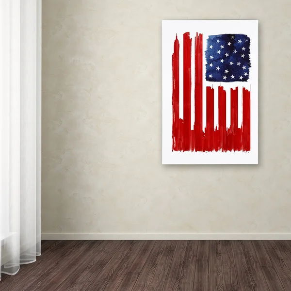 Trademark Fine Art &Stars and Buildings& by Robert Farkas Painting Print on Wrapped Canvas - Size: 32x22 H x 22x22 W x 2x22 D
