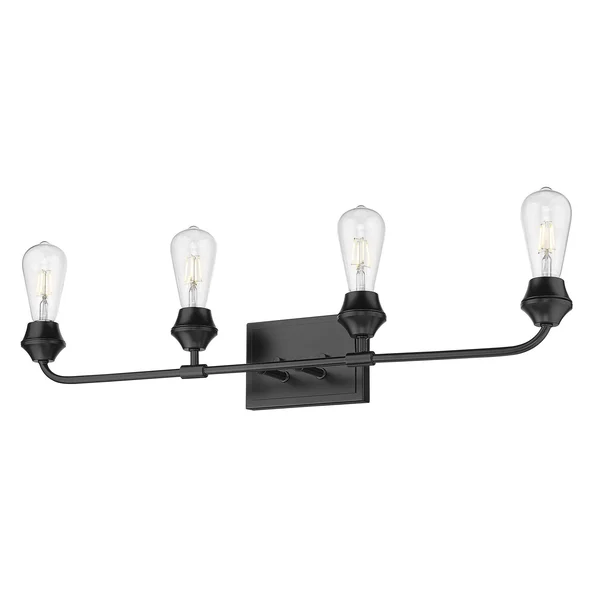 Golden Lighting 2120-BA4 PW-CONE-CLR Ormond - 4 Light Bath Vanity