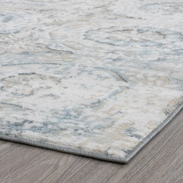 Alise Rugs Emory Transitional Floral Area Rug - 7&10&& x 10&2&& - Light Blue