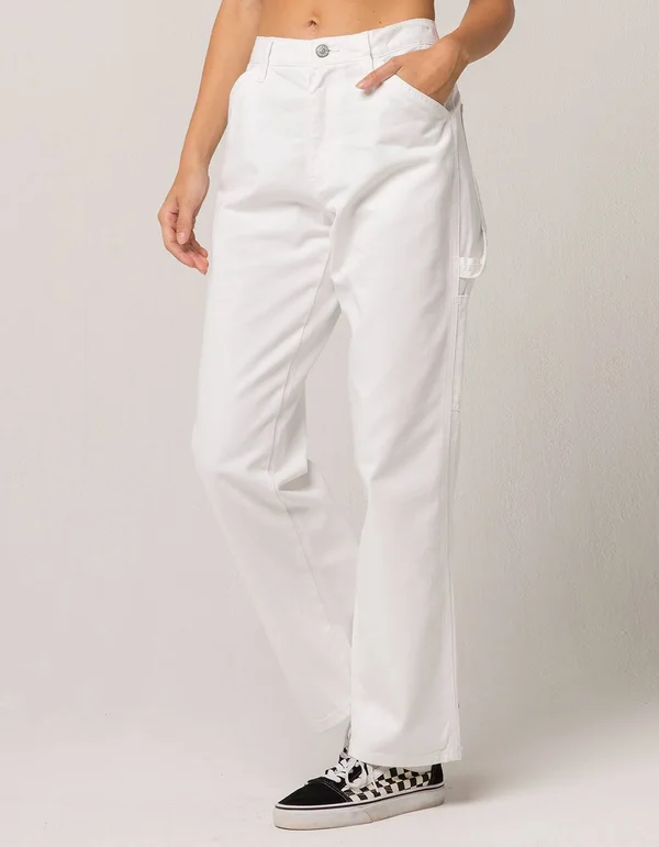 Women's Dickies Relaxed Fit Carpenter Pants, Size 5 - White