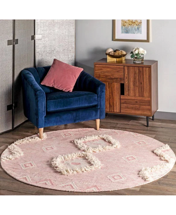 nuLOOM Savannah Moroccan Fringe Pink 5 ft. x 8 ft. Area Rug