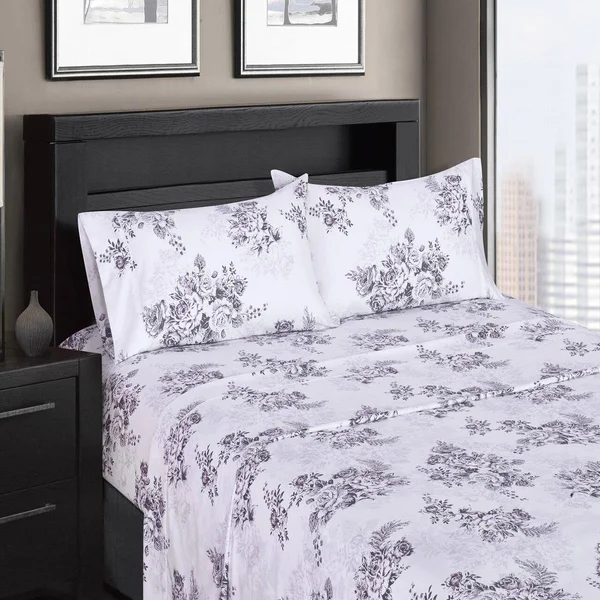 Printed Cotton Sheet Set 300 Thread Count Queen, Agnes