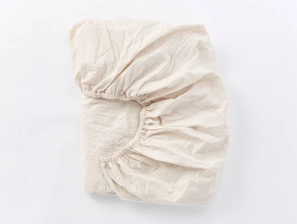 Coyuchi, Organic Crinkled Percale Sheet Set King Undyed w/Hazel-Rosehip