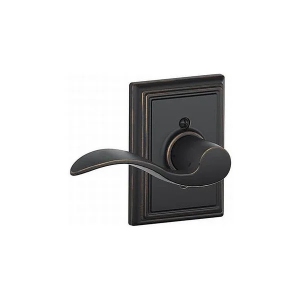 Schlage F94 Accent with Addison Rose Right Hand Dummy Interior Trim Aged Bronze Finish
