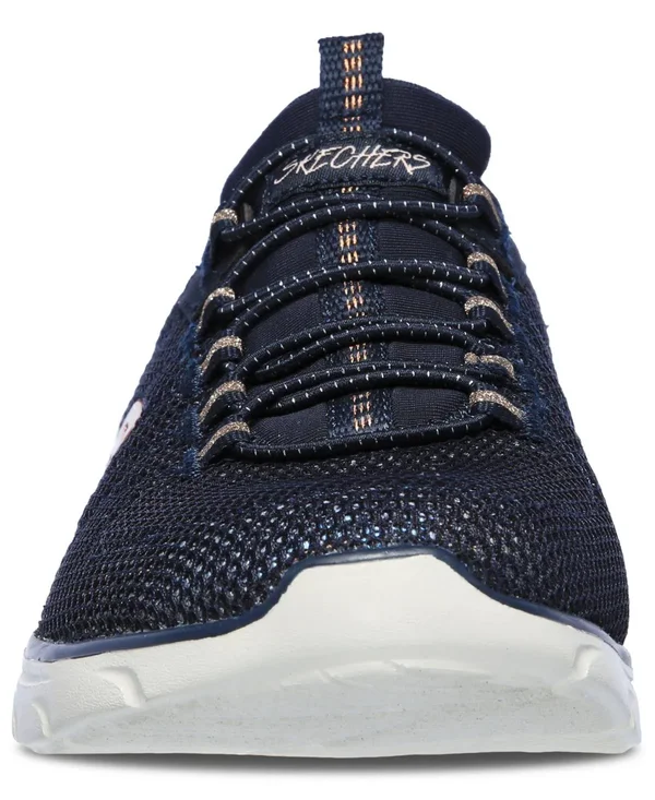 Women's Skechers Relaxed Fit Empire D&Lux Charming Grace Sneaker, Adult, Size: 5.5, Navy/Rose Gold