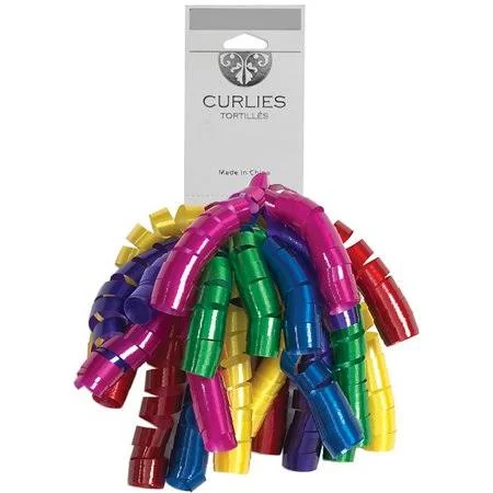 Jam Paper Curlies Curly Gift Bows - Fiesta, 120/bulk Pack