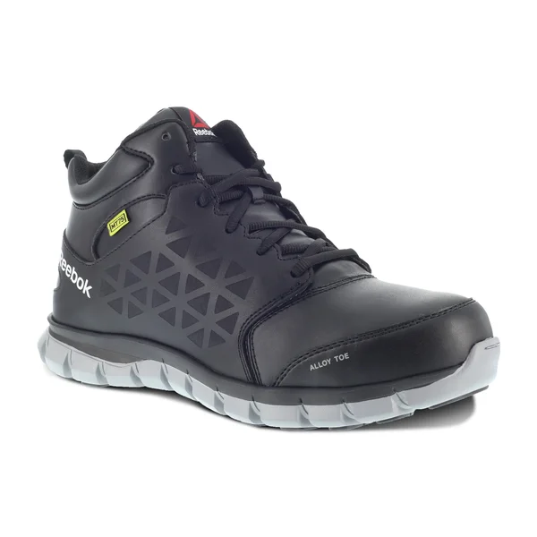 Reebok Sublite Cushion Work Mid Alloy Toe Met Guard Boots, Men's Black
