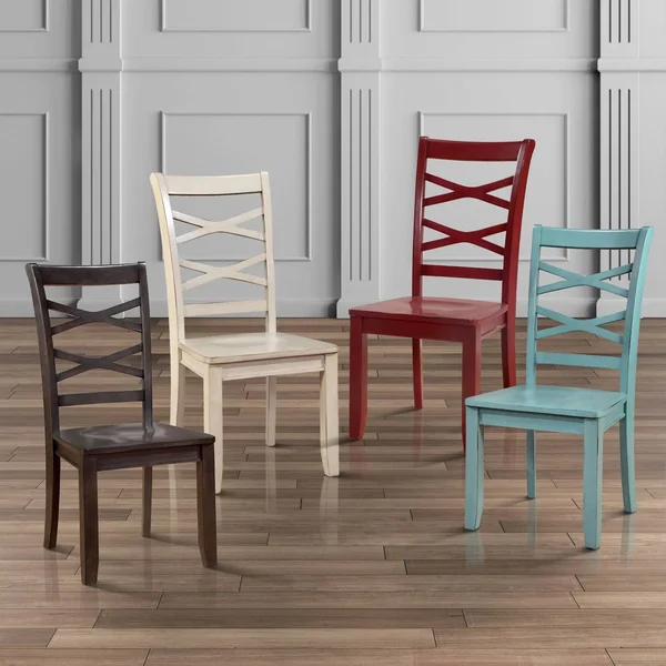 Furniture of America Crane Country Style X-Back Side Chair (Set of 2) White White Finish, Wood Finish