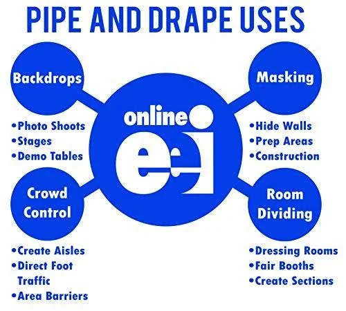 OnlineEEI Pipe and Drape Backdrop 8ft x 20ft (Bone)