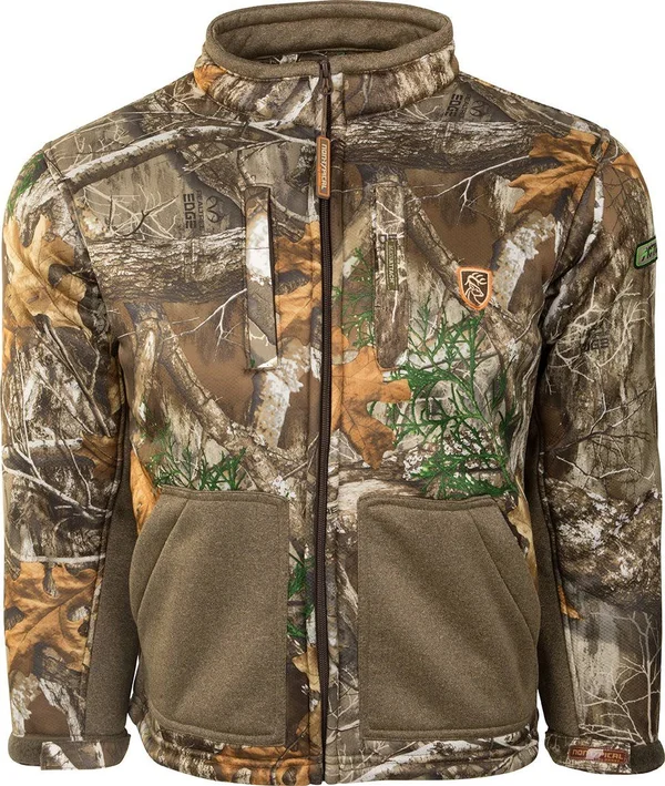 Drake Youth SILENCER Full Zip Jacket with Agion Active XL - Realtree Edge