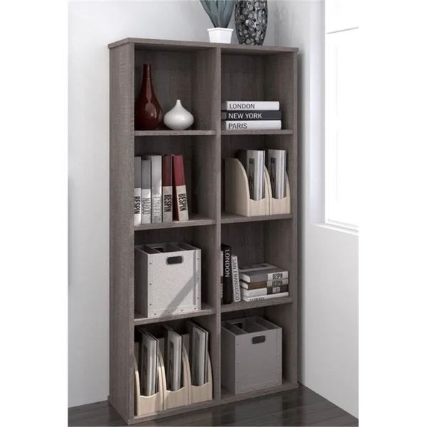 Bestar Dayton Cubby Bookcase - Bark Gray