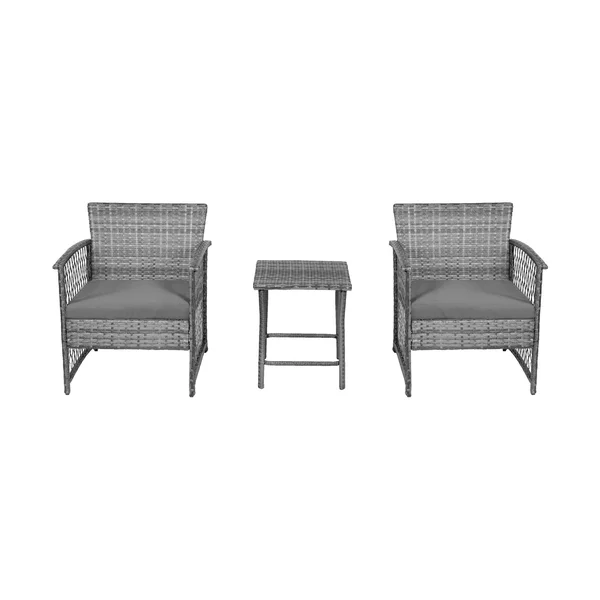 3-Piece Outdoor Patio Seating Conversation Set - Black, Beige