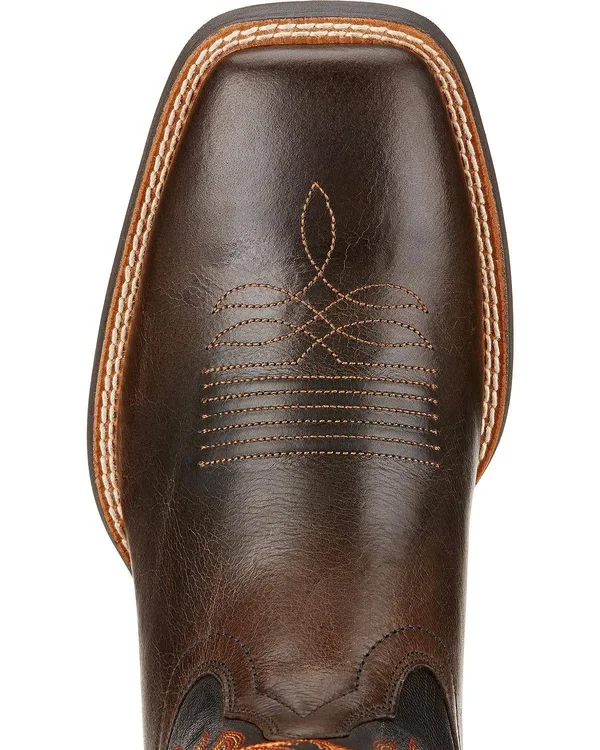 Ariat Men's Sport Rider Wide Square Toe Western Boot - Chocolate - 10