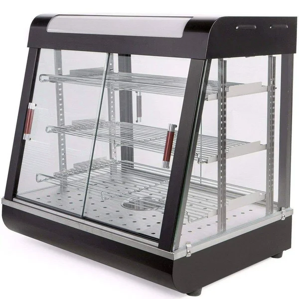 Ensue 48 in. Commercial Electric Countertop Food Warmer Restaurant Display Cabinet with 3-Warming Trays, Black 96003-H