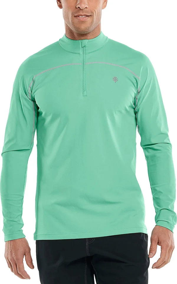 Coolibar UPF 50+ Men's Nocona Zip Rash Guard - Sun Protective