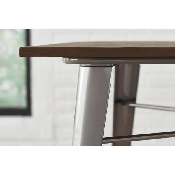 StyleWell Finwick Gunmetal Gray Metal Rectangular Dining Table for 6 (47.24 in. L x 29.13 in. H), Grey