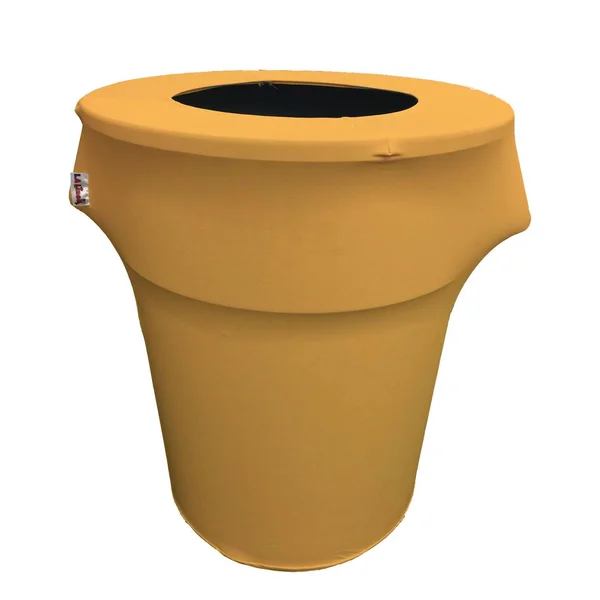 La Linen Stretch Spandex Trash Can Cover 55 gal. Round - Emerald Green