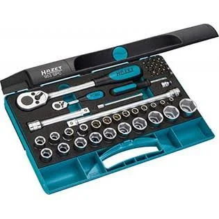 Hazet 953SPC 1/4x22 and 1/2x22 Drive Socket Set, 47 Pcs