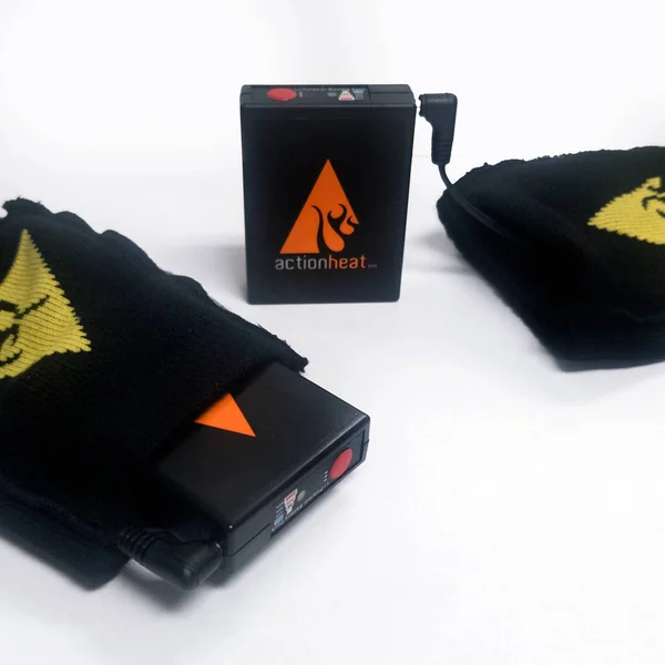 ActionHeat Cotton 3.7v Rechargeable Heated Socks - Black L/XL