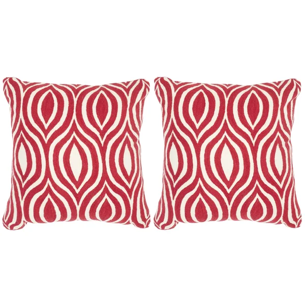 Safavieh Metis Red Pillow - Set of 2 - 20x22 x 20x22