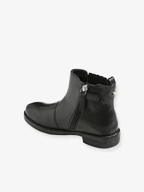 Leather Boots with Elastic, for Girls Black