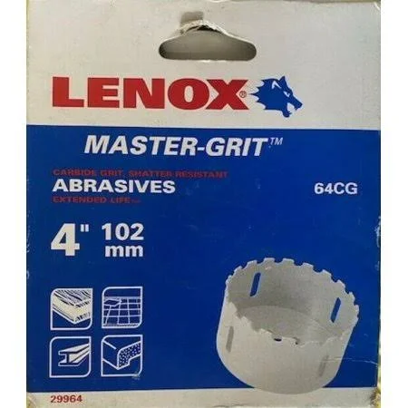 Lenox Tools 29964 64CG Hole Saw Carbide Grit 4-Inch or 102mm 2996464CG