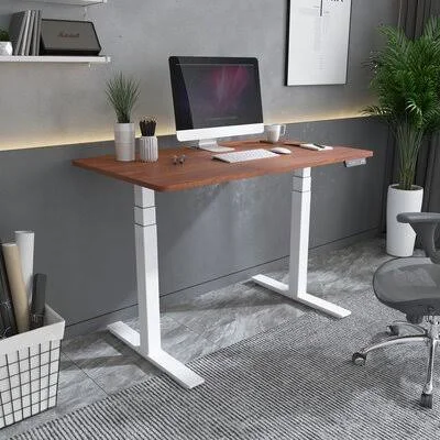 Height Adjustable Standing Desk Inbox Zero Color (Top/Frame): Wild Cherry - Size: 48.6x22 H x 59x22 W x 27.56x22 D