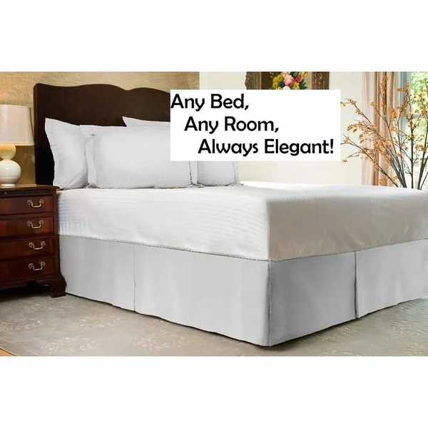 Harmony Lane Classic Tailored Bed Skirt with 14 Drop, King, Camel