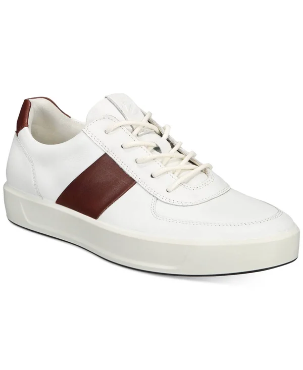 Ecco Men's Soft 8 Sneaker - White, Rust
