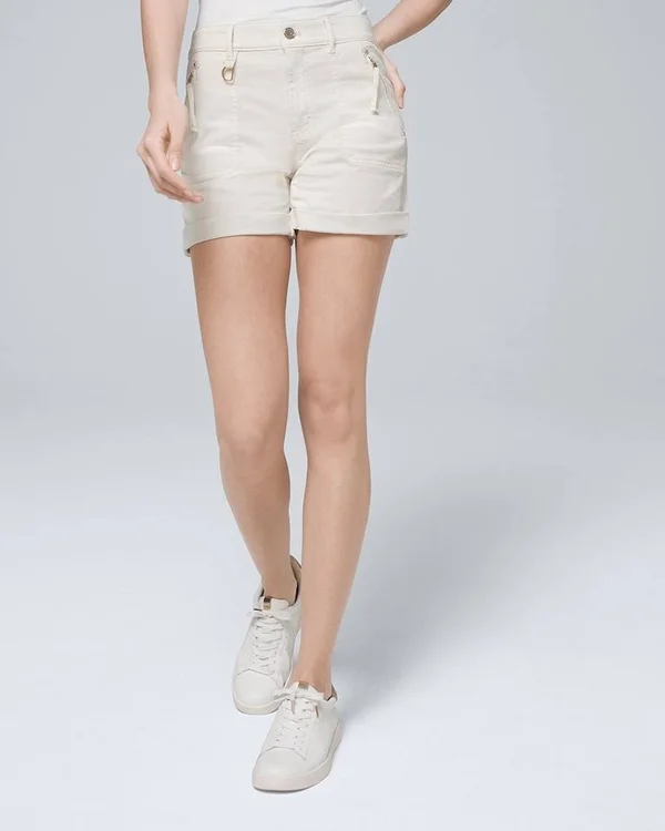 Women's Mid-Rise Pret-A-Play Shorts, Tan/Oat, Size 6 by White House Black Market
