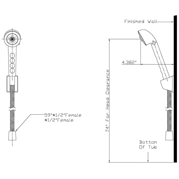 Builders Shoppe 3220acp 4120cp RV Motorhome Replacement Non-Metallic Two Handle Shower Faucet Valve Diverter with Matching Hand