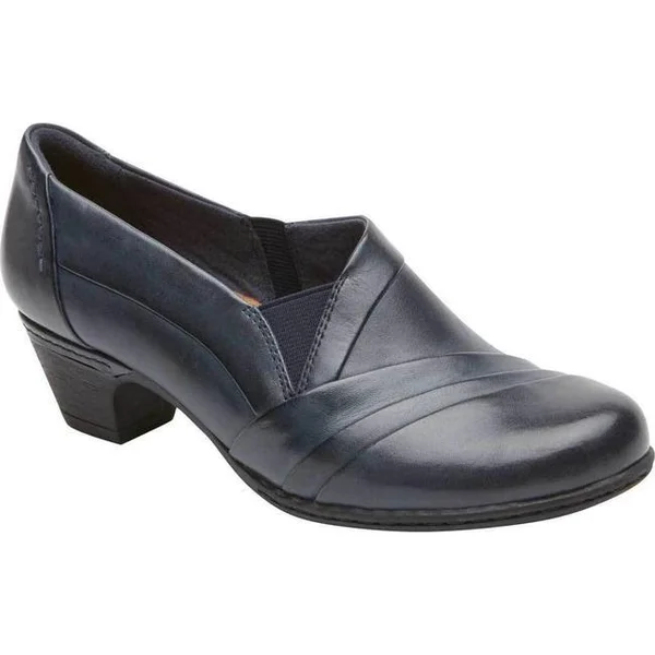 Rockport Women's Cobb Hill Abbott Slip On, Size: 9.5, Navy Leather