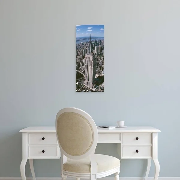 Easy Art Prints Panoramic Images's 'Aerial VIEW - Empire State Building, Manhattan, New York City' Canvas Art - 28 x 12 - Brazili