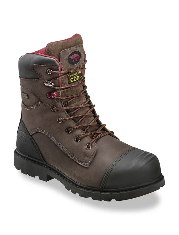 Men's Avenger A7573 8 inch Insulated WP Carbon Toe PR EH Work Boot - Size: 17, Brown