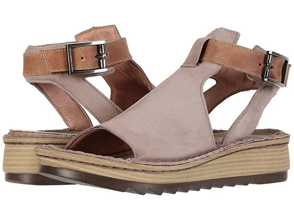 Naot Women's Verbena - Stone Nubuck Latte Brown Leather Size: 39 M