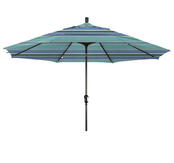 California Umbrella 11 ft. Aluminum Auto Tilt Patio Umbrella, Green