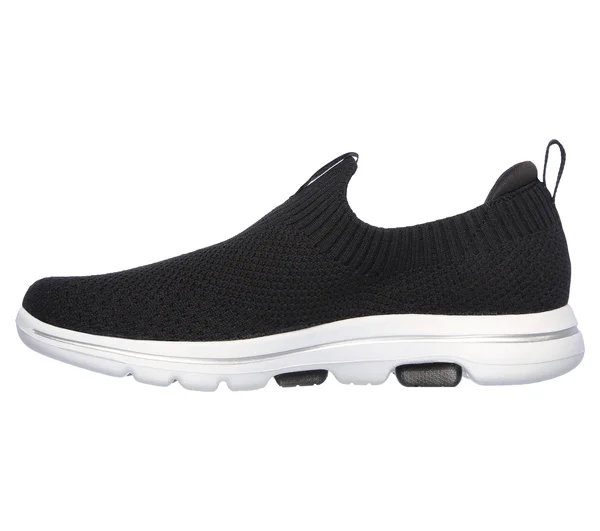 Skechers Women's GOwalk 5 Trendy Slip on Sneaker - Black/White