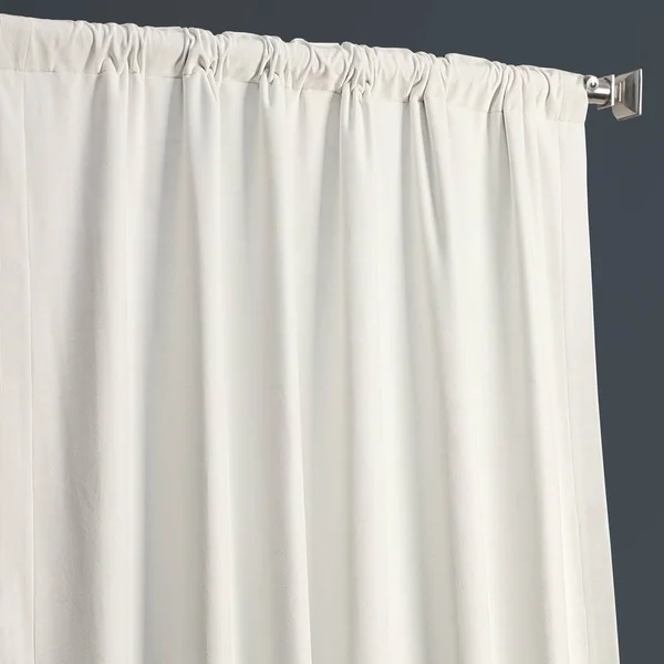 Caspian Blue Plush Velvet Hotel Blackout Curtain, Half Price Drapes