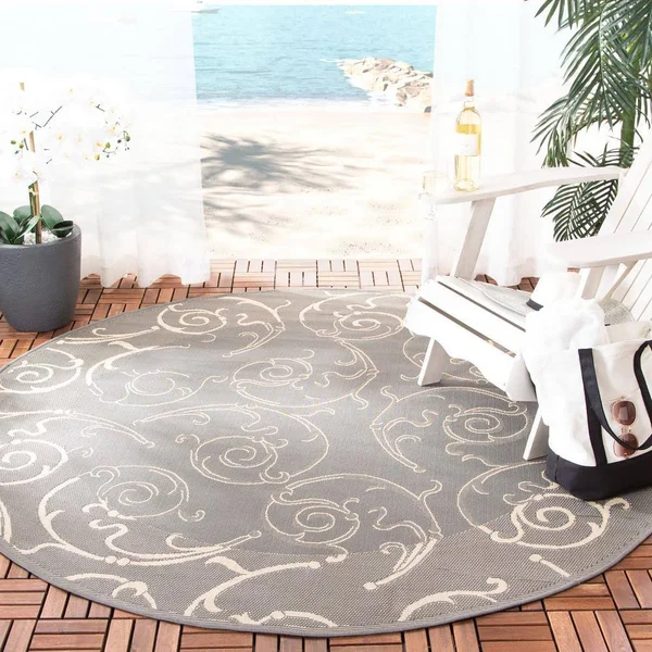Safavieh Courtyard Grey, Natural Outdoor Area Rug - CY2665-3606 - 8& x 11&