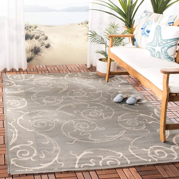 Safavieh Courtyard Grey, Natural Outdoor Area Rug - CY2665-3606 - 8& x 11&