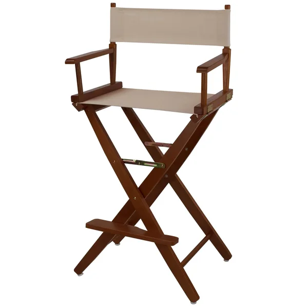 Yu Shan Co. Extra-Wide Premium 30x22 American Oak Directors Chair - Natural/Mission Oak Frame