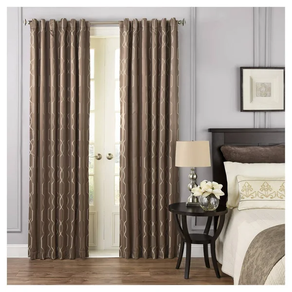 Beautyrest Yvon Blackout Window Curtain Panel Dark Mushroom
