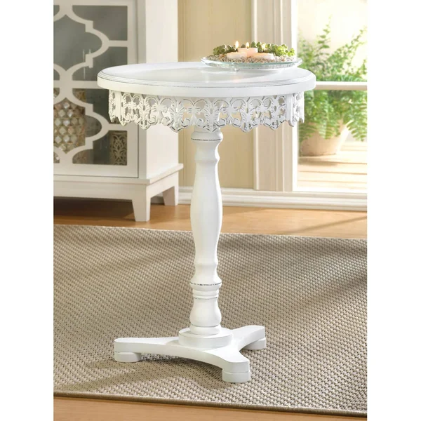 Flourish Pedestal Table - White